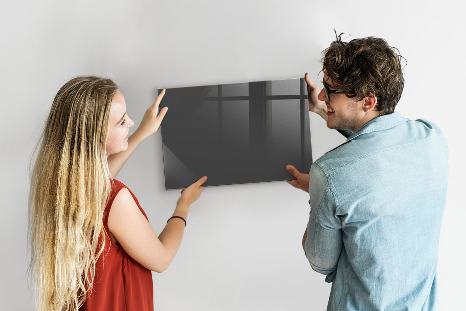 Tulup Magnettafel Glas-Notiztafel Memoboard mit Magneten, Marker und Schwamm