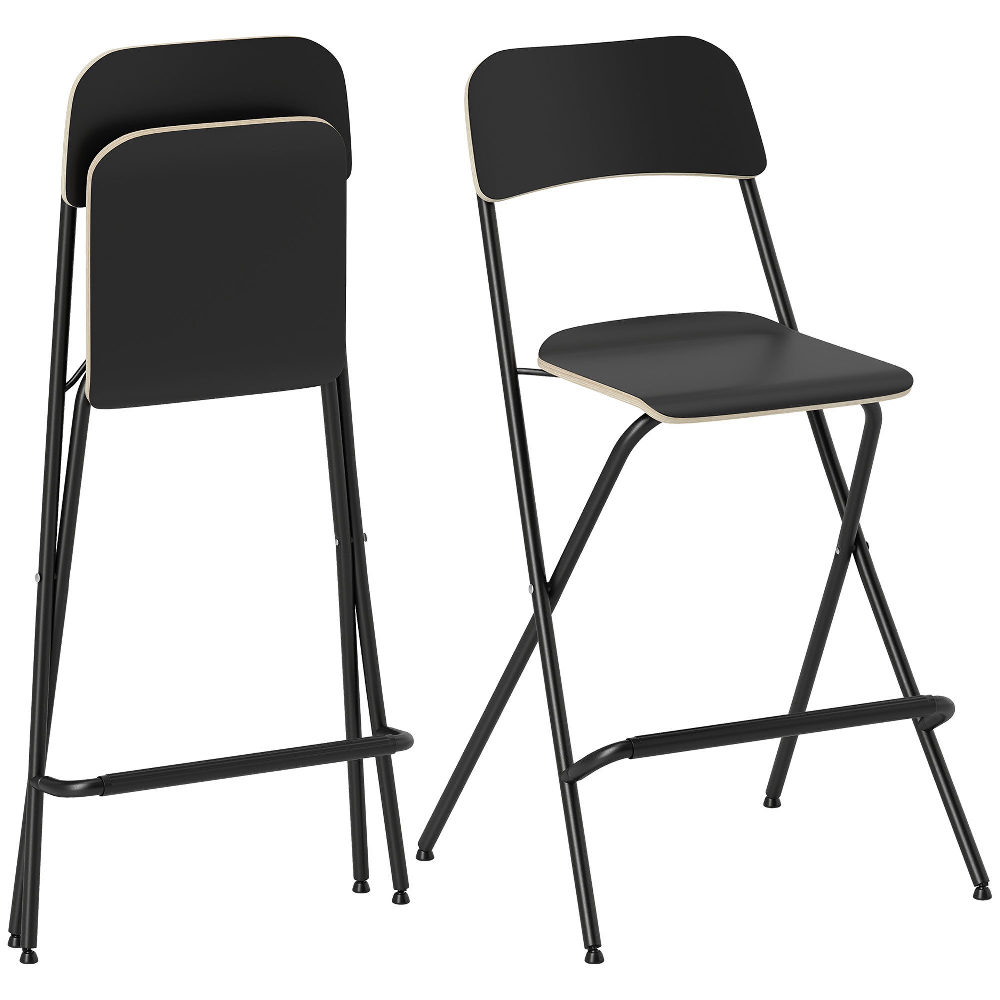 HOMCOM Barhocker Klapphocker mit Rückenlehne Stahlrahmen günstig online kaufen