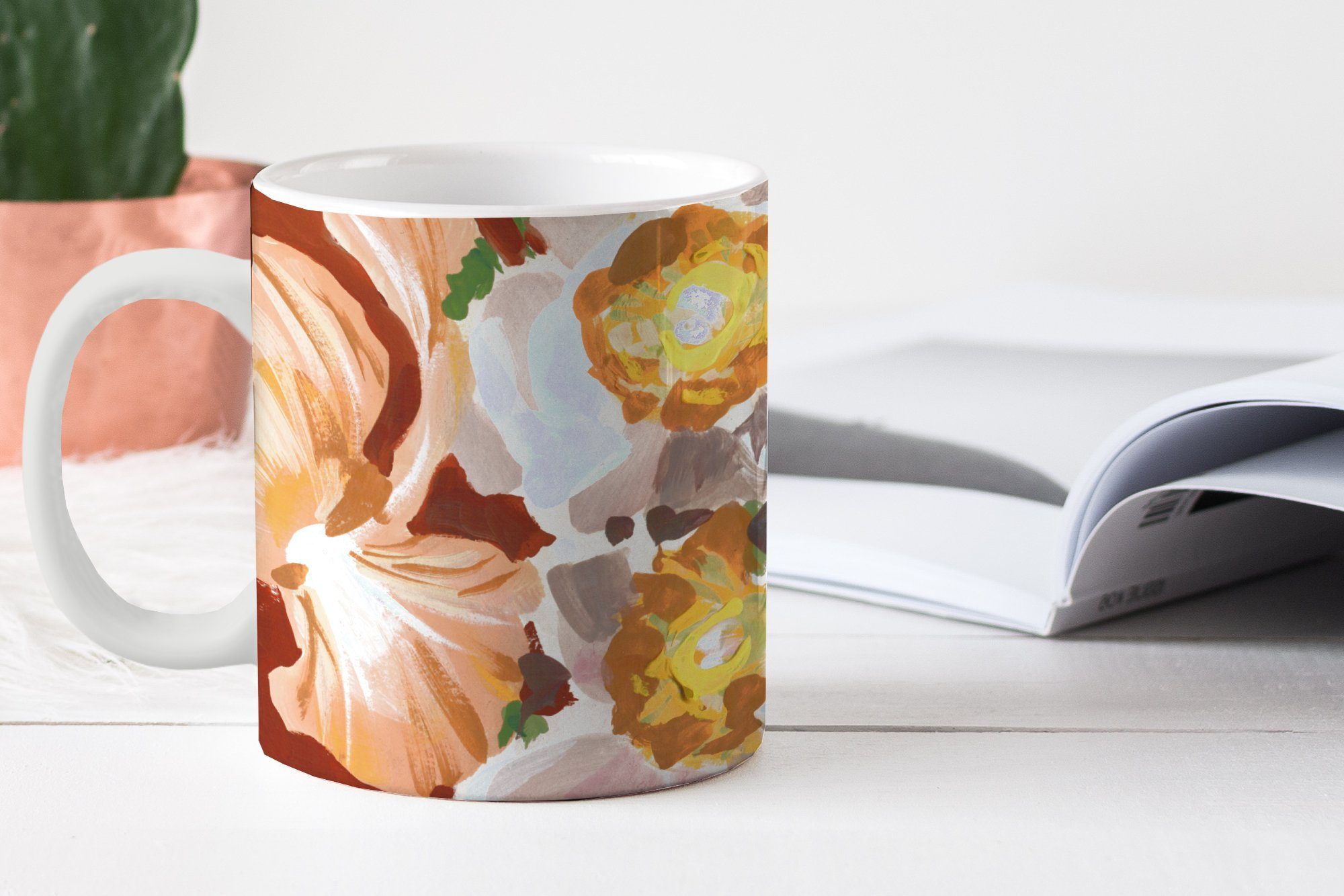 MuchoWow Tasse - Kaffeetassen, Kunst, Becher, - - Geschenk Pflanzen Teetasse, Keramik, Teetasse, Blumen Orchidee