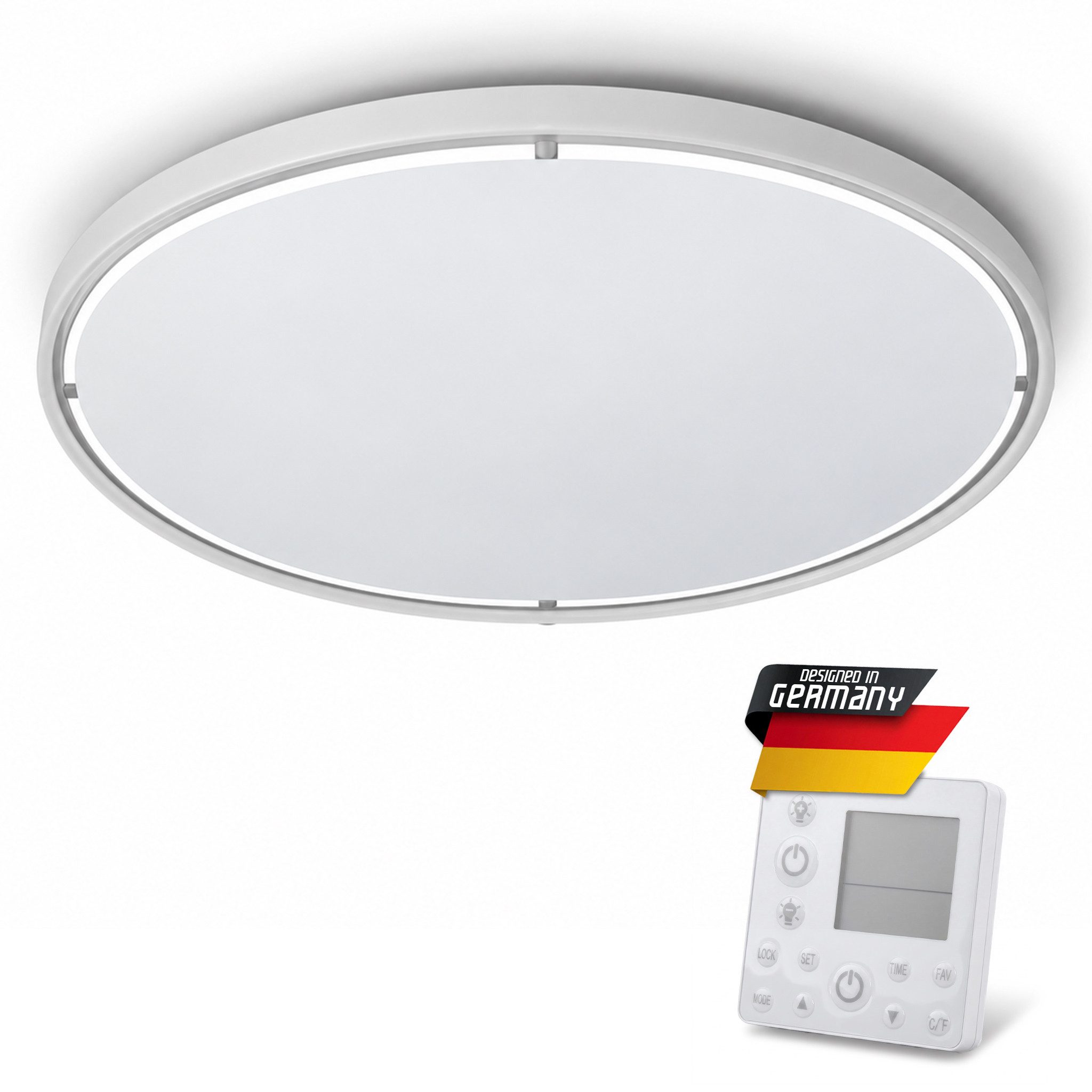 Heidenfeld Infrarotheizung Infrarot-Deckenheizung HF-HP200 mit Licht, 790 Watt, 15 m², Infrarotheizung mit integrierter LED-Rundumbeleuchtung