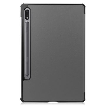 Wigento Tablet-Hülle Premium Smartcover Grau Tasche Etuis Hülle für Samsung Galaxy Tab S7 / Tab S8