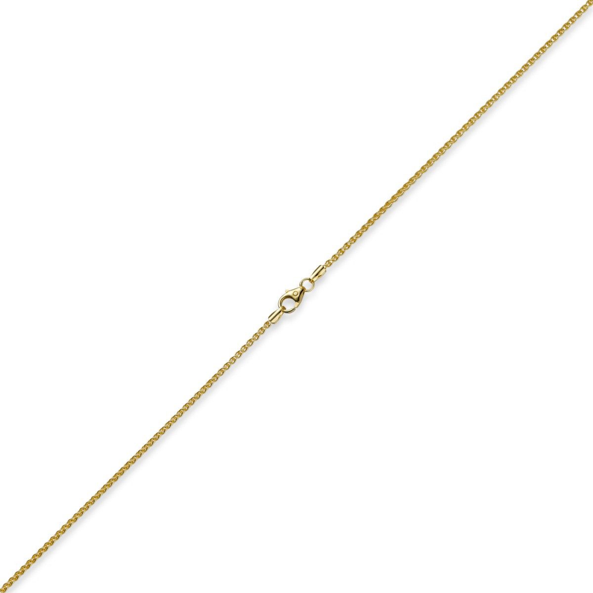 Schmuck Krone Goldkette 1,5mm Zopfkette, 585 Gelbgold, 50cm, Gold 585