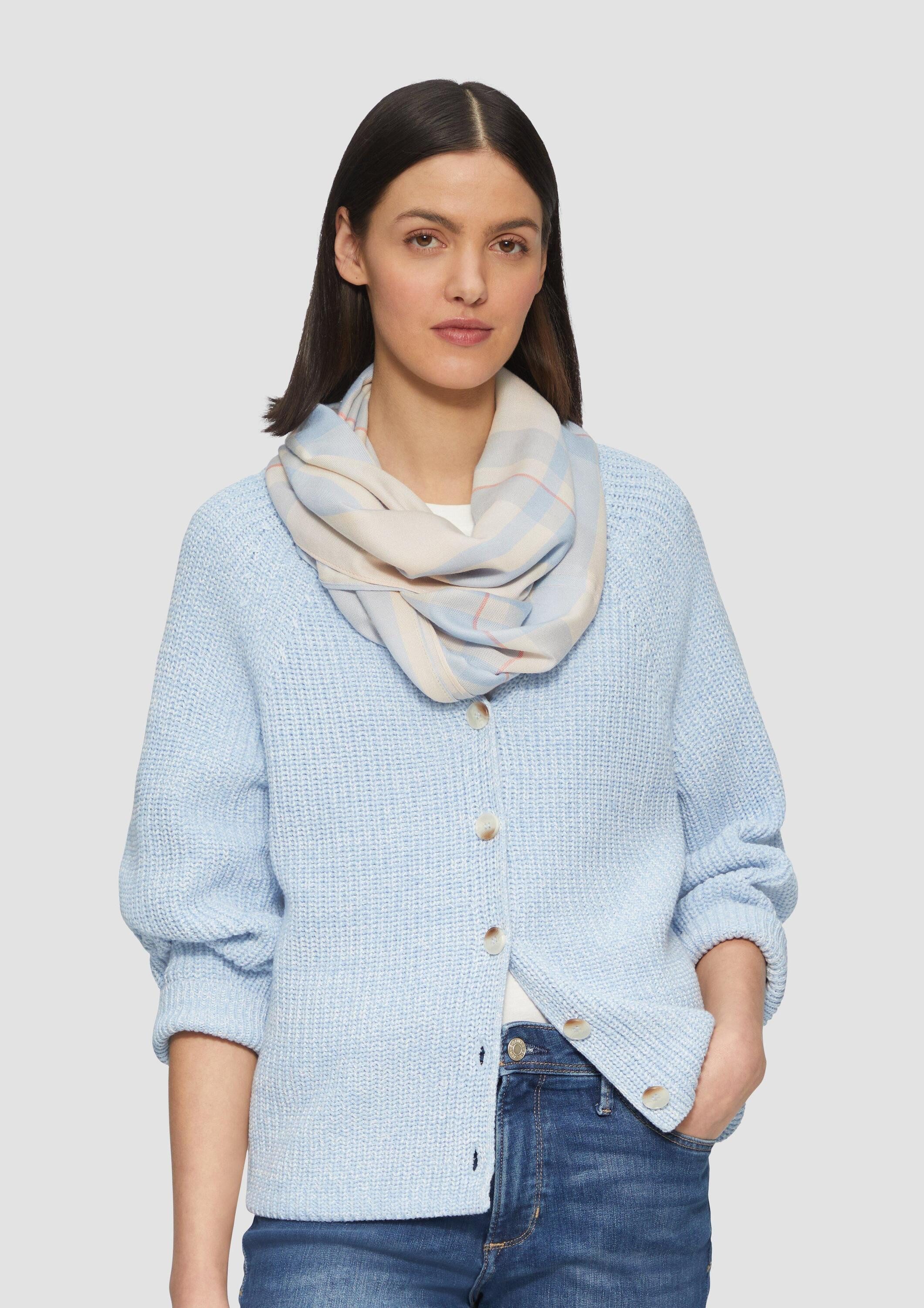 s.Oliver Loop Snood, Karierter Loop-Schal aus Modalmix günstig online kaufen