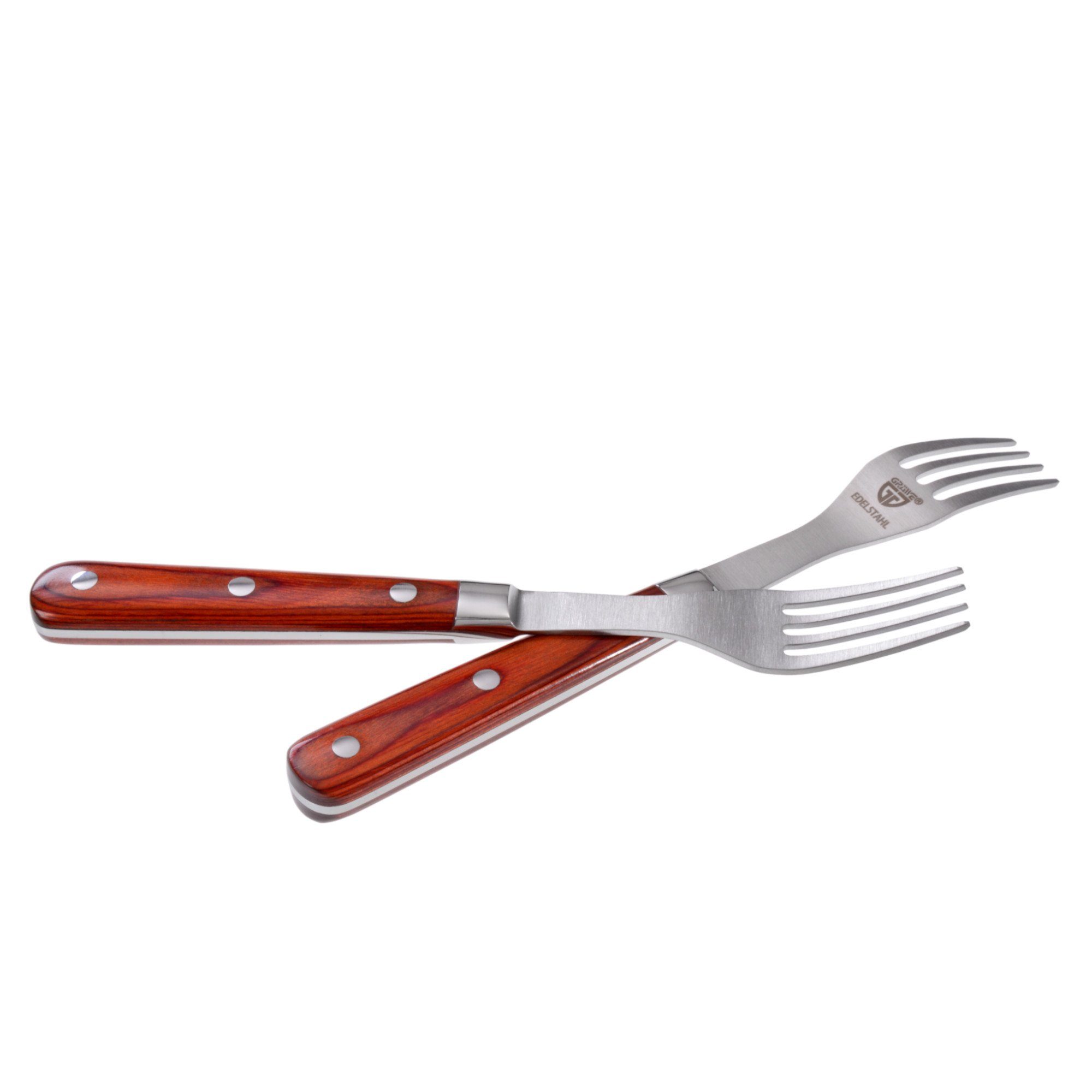 GRÄWE Tafelservice GRÄWE Steakgabel-Set 2 Stück, Edelstahl 18/0, Hartholz