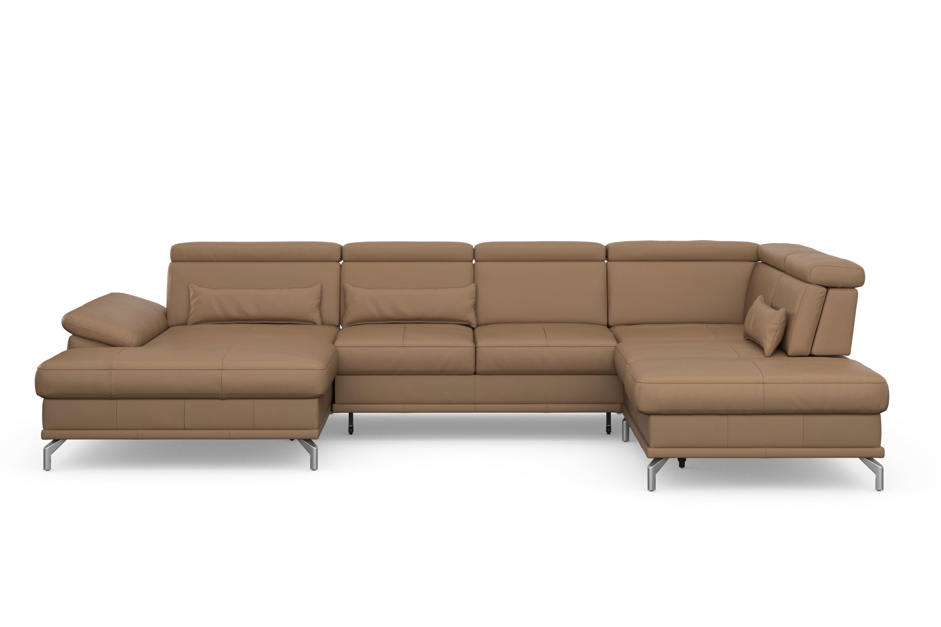 sit&more Wohnlandschaft Cabrio U-Form, B: 359 cm, mit Sitztiefen-, Arm- & Kopfteilverstellung, 3 Nierenkissen, Federkern, optional Bettfunktion und Stauraum