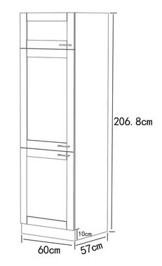 VCM Unterschrank Küchenschrank B. 60 cm Hochschrank Küche Colura