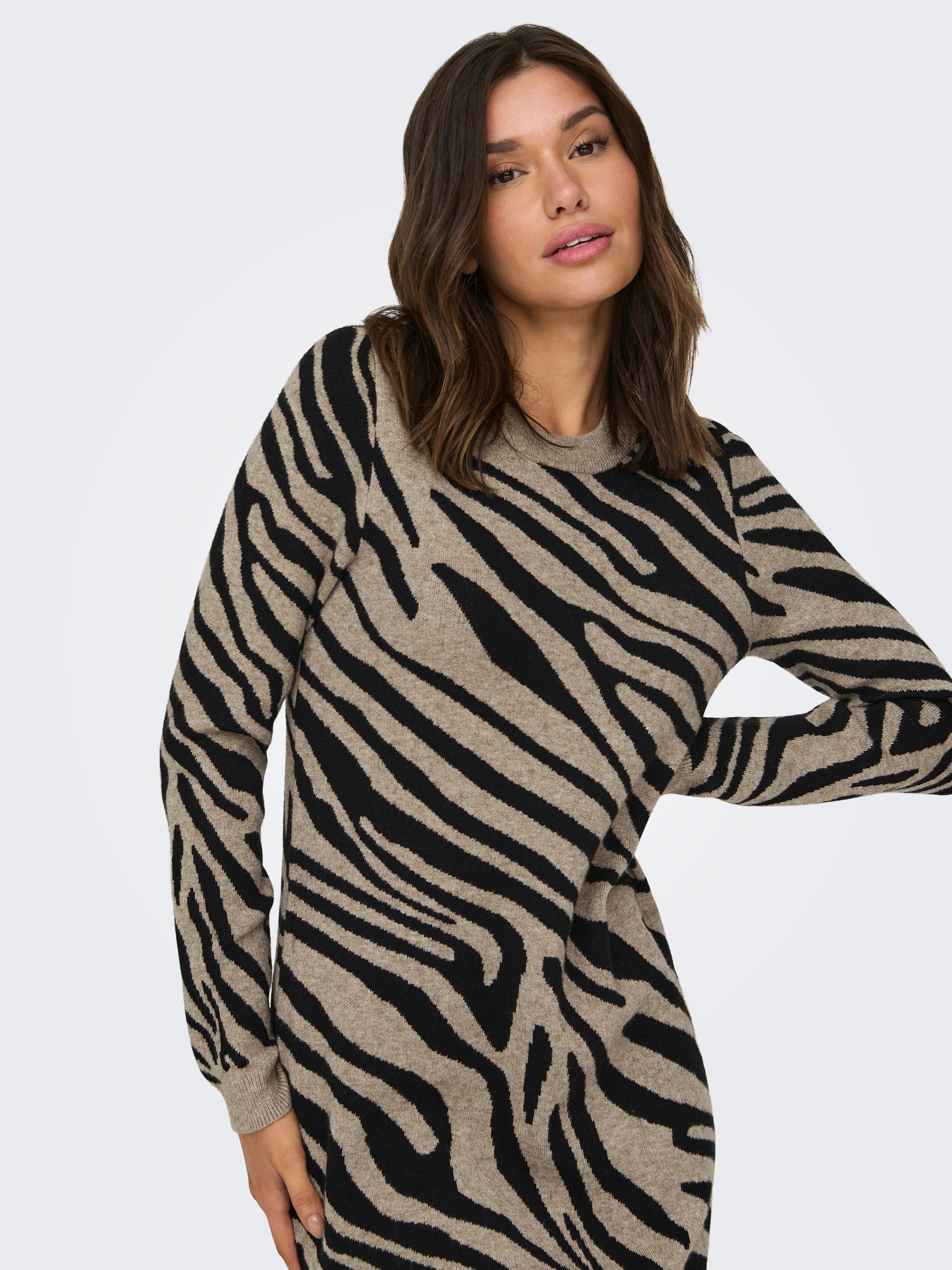ONLY Strickkleid ONLJENNI LS ANIMAL DRESS EX KNT günstig online kaufen