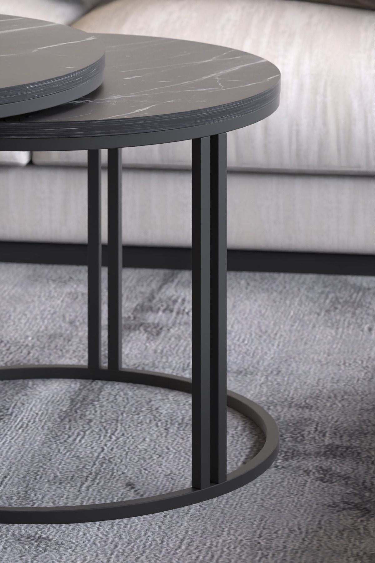 en.casa Couchtisch (3-St., Couchtisch + 2 Beistelltische), 3-teiliges Set, oval, modern 89322070