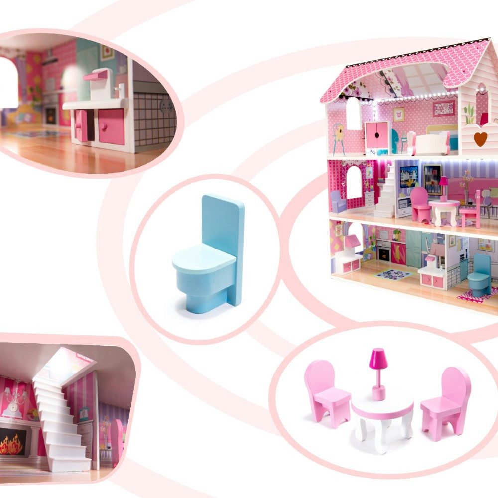 LA CUTE Puppenhaus Großes Puppenhaus mit günstig online kaufen