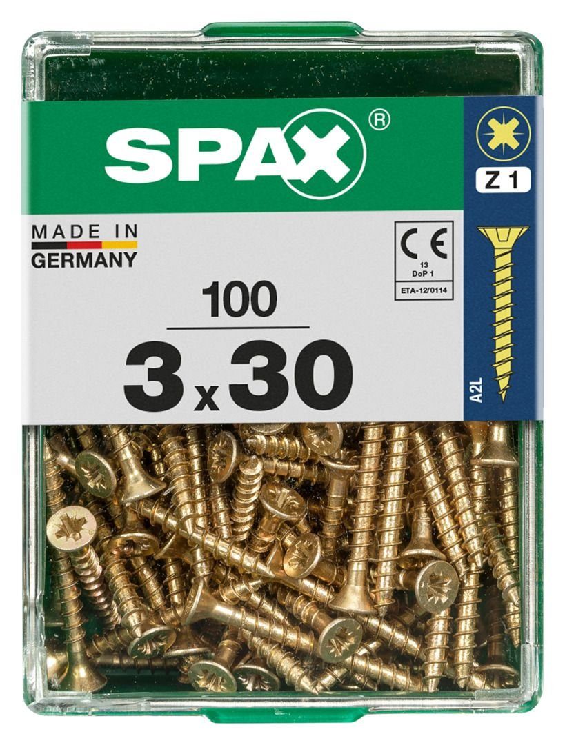 PZ - Holzbauschraube 1 mm Spax 100 30 SPAX 3.0 Universalschrauben x