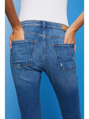 edc by Esprit Skinny-fit-Jeans Verkürzte, schmal geschnittene Jeans in Used-Optik