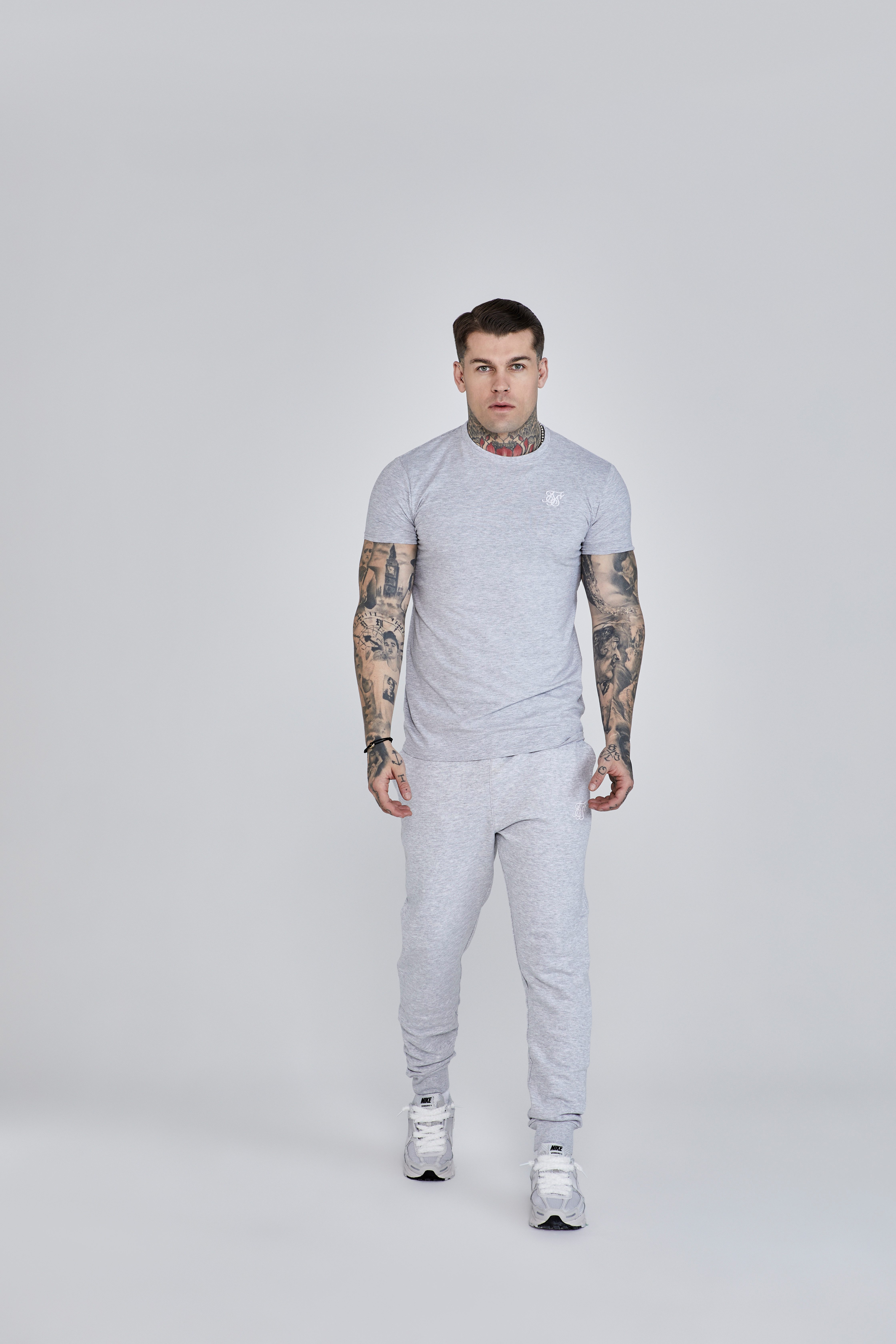 Siksilk T-Shirt SikSilk Herren Grau Marl Essentials T-Shirt günstig online kaufen