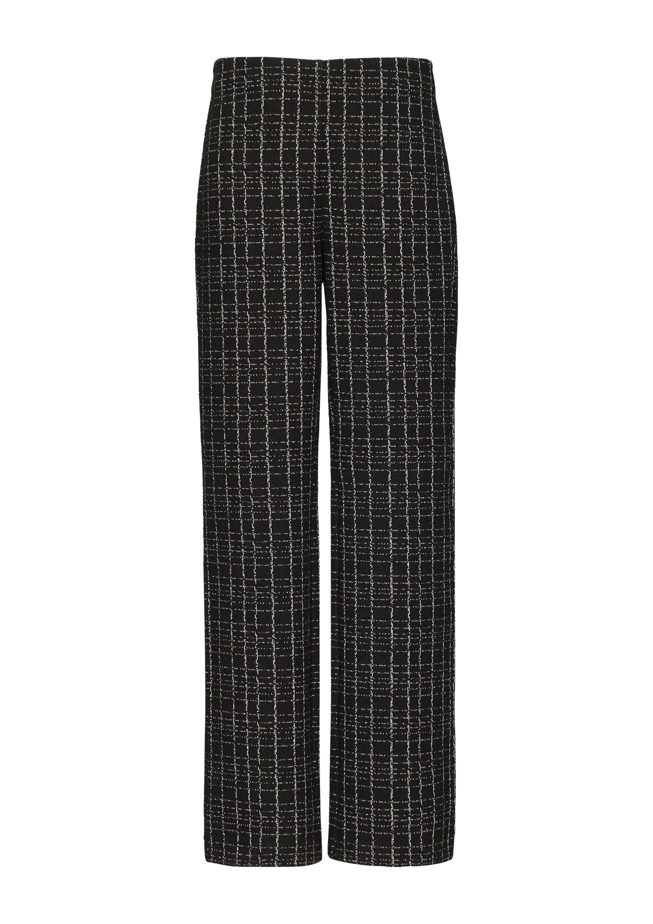 comma Chinos Hose Karierte Hose aus Bouclé-Jersey – Bild 2 von 5