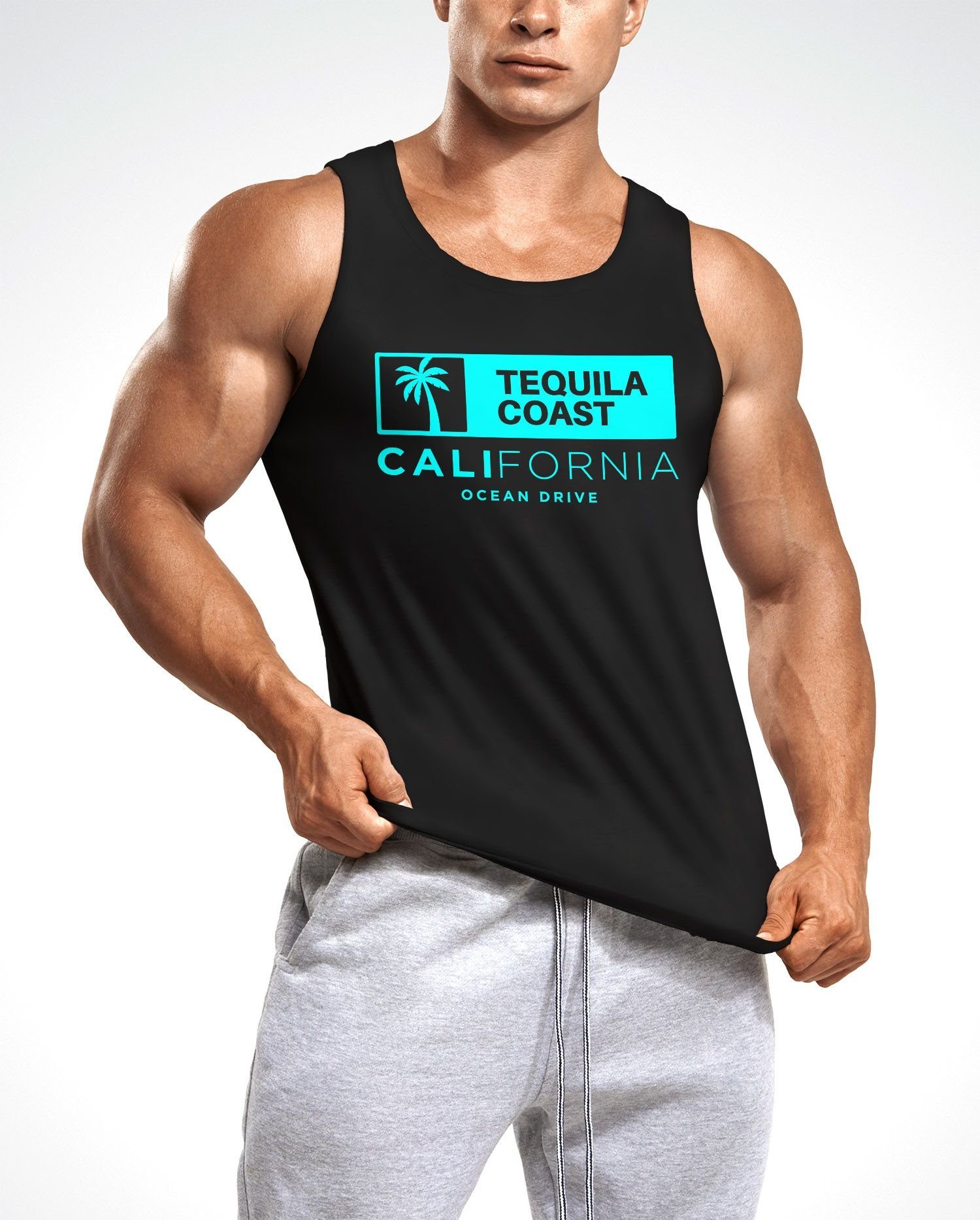 Neverless Tanktop Herren Tank-Top California Print Ocean Drive Kalifornien günstig online kaufen