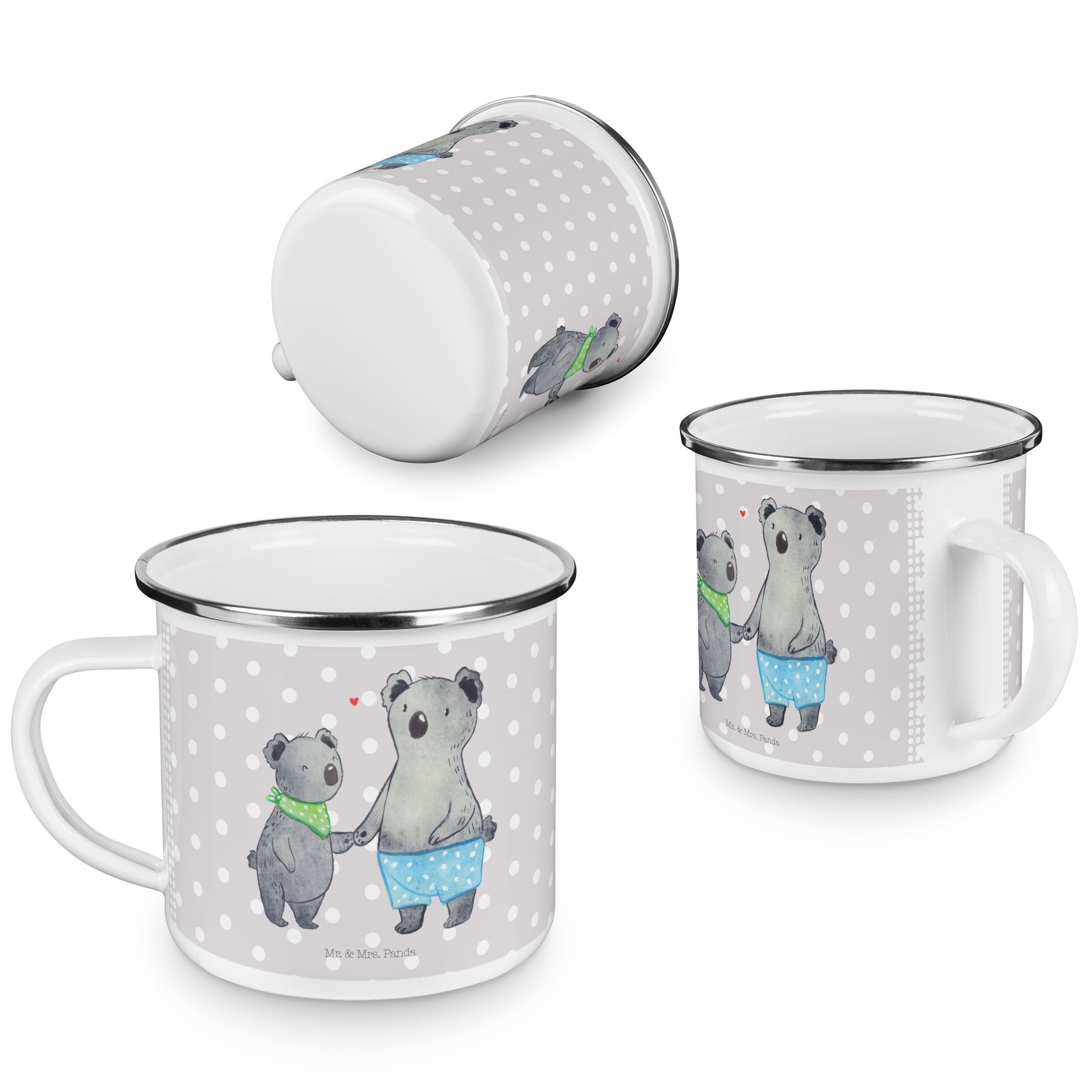 Grau Becher Pastell Koala Emaille Campi, Koalas, Bruder - Panda & Kleiner Mrs. Geschenk, - Emaille Mr.