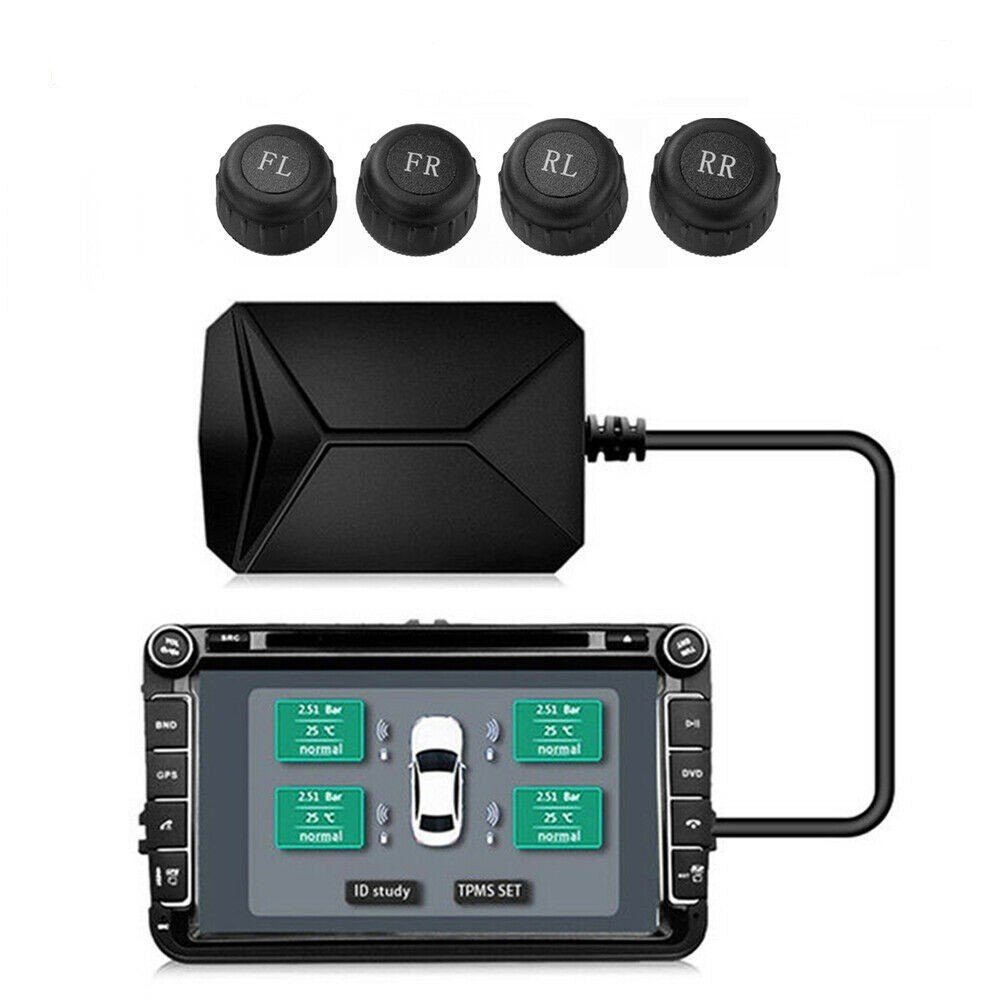 GABITECH Reifendruckkontrollsystem TPMS Reifendruckkontrollsystem für Android Autoradio mit 4 Sensoren, 1-tlg.