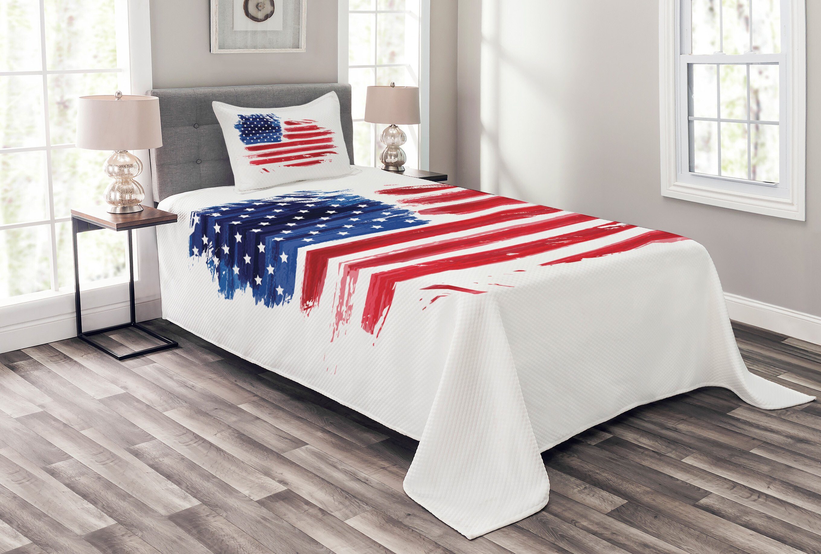 Abakuhaus, Waschbar, Kissenbezügen Tagesdecke mit Juli Vierter American Set Sketch Flag