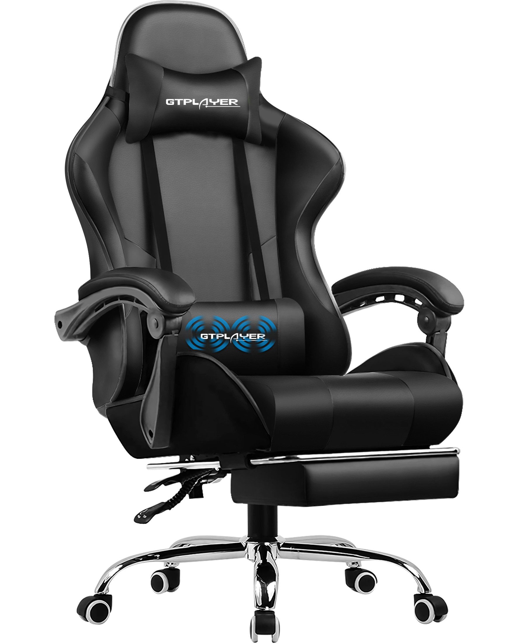 GTPLAYER Gaming-Stuhl Bürostuhl mit Massagefunktion, Fußstütze, günstig online kaufen