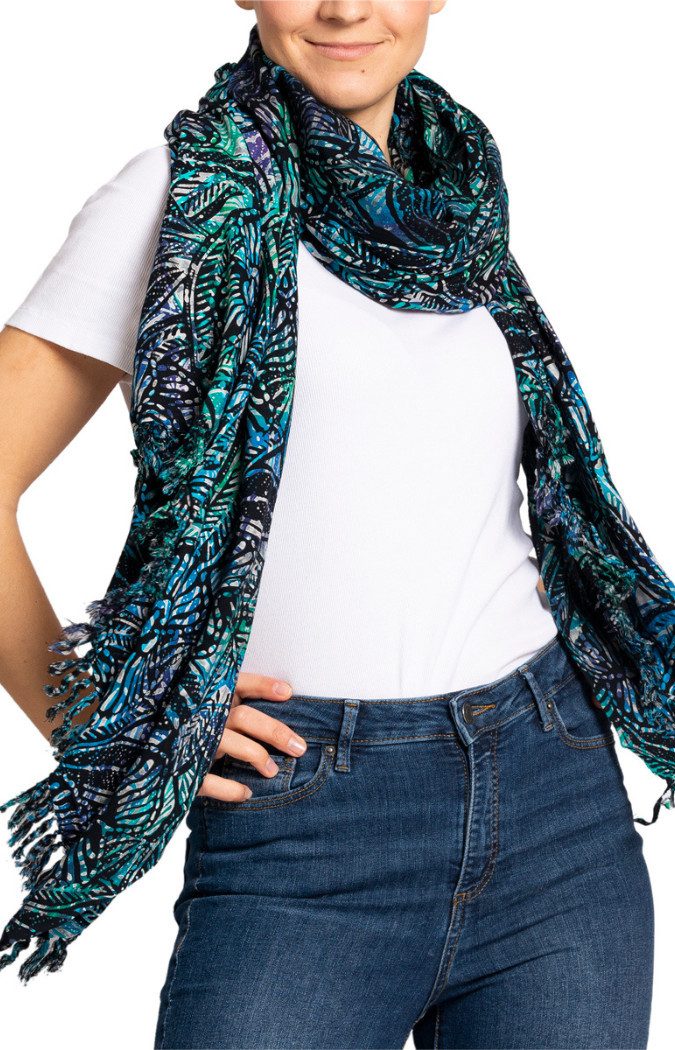 PANASIAM XXL-Schal sommerlicher Kuschelschal aus hochwertiger Viskose gut als Stola, Schultertuch Schal aber auch als Strandtuch oder Wickelrock tragbar