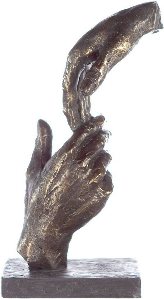 Hands, Skulptur Wohnzimmer Two Casablanca by Gilde Hände, cm, mit St), bronzefarben/grau (1 Höhe Dekofigur Dekoobjekt, Spruchanhänger, 29