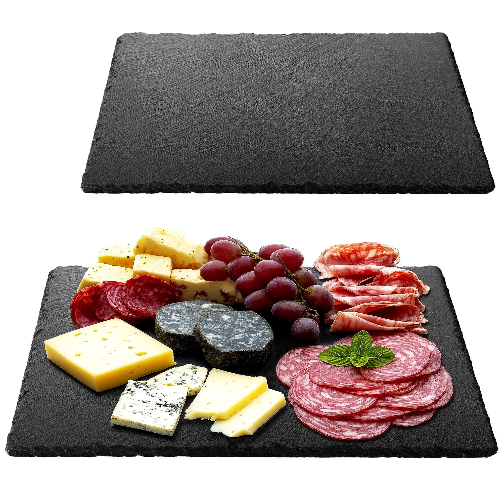 Servierplatte Schiefer Teller Platzset 2-teilig 38x28cm Schieferplatten