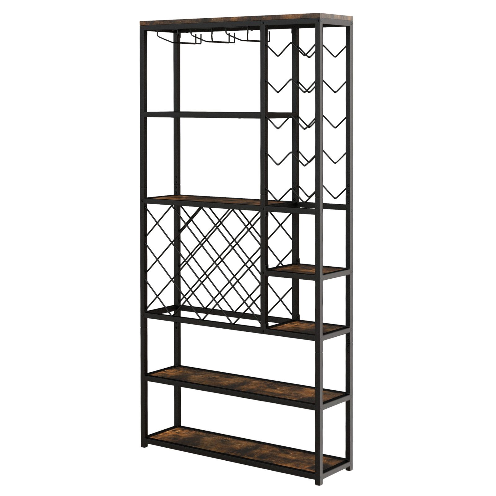 KOMFOTTEU Weinregal Flaschenregal, für 27 Flaschen, 81 x 23 x 166 cm