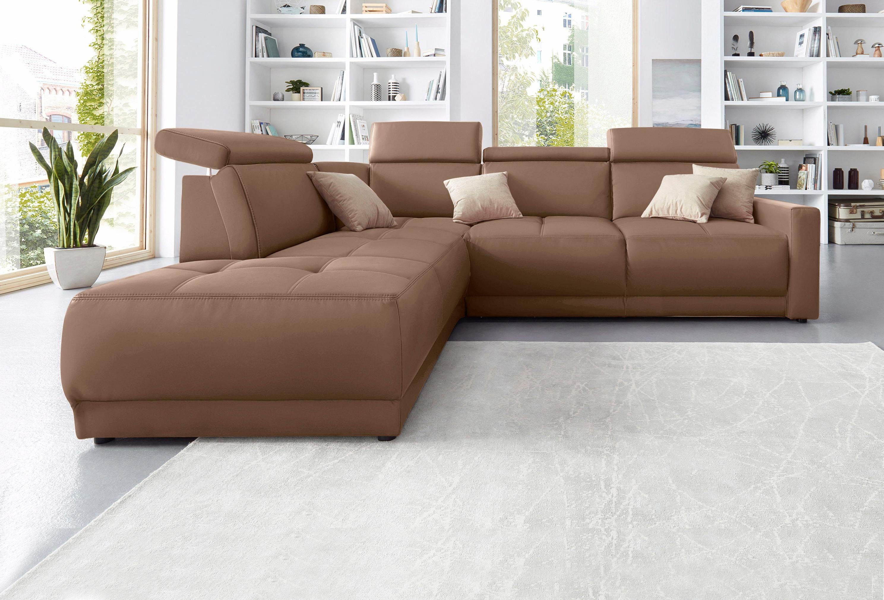 DOMO collection Ecksofa "Ava, moderne Sitzheftung mit toller Doppelnaht, ko günstig online kaufen