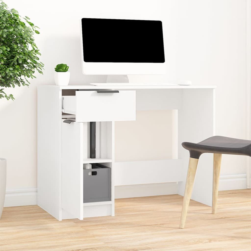 furnicato Schreibtisch Weiß 100x50x75 cm Holzwerkstoff