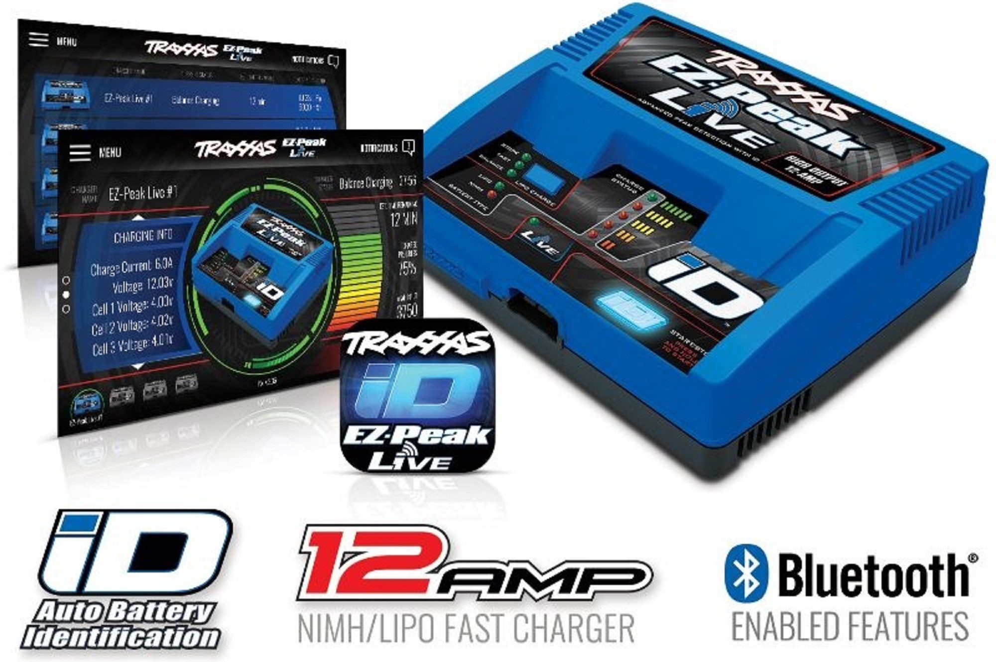 Traxxas RC-Buggy Traxxas Ladegerät EZ-Peak Live bis 12-Amp NiMH/Lipo Schnell-Lader