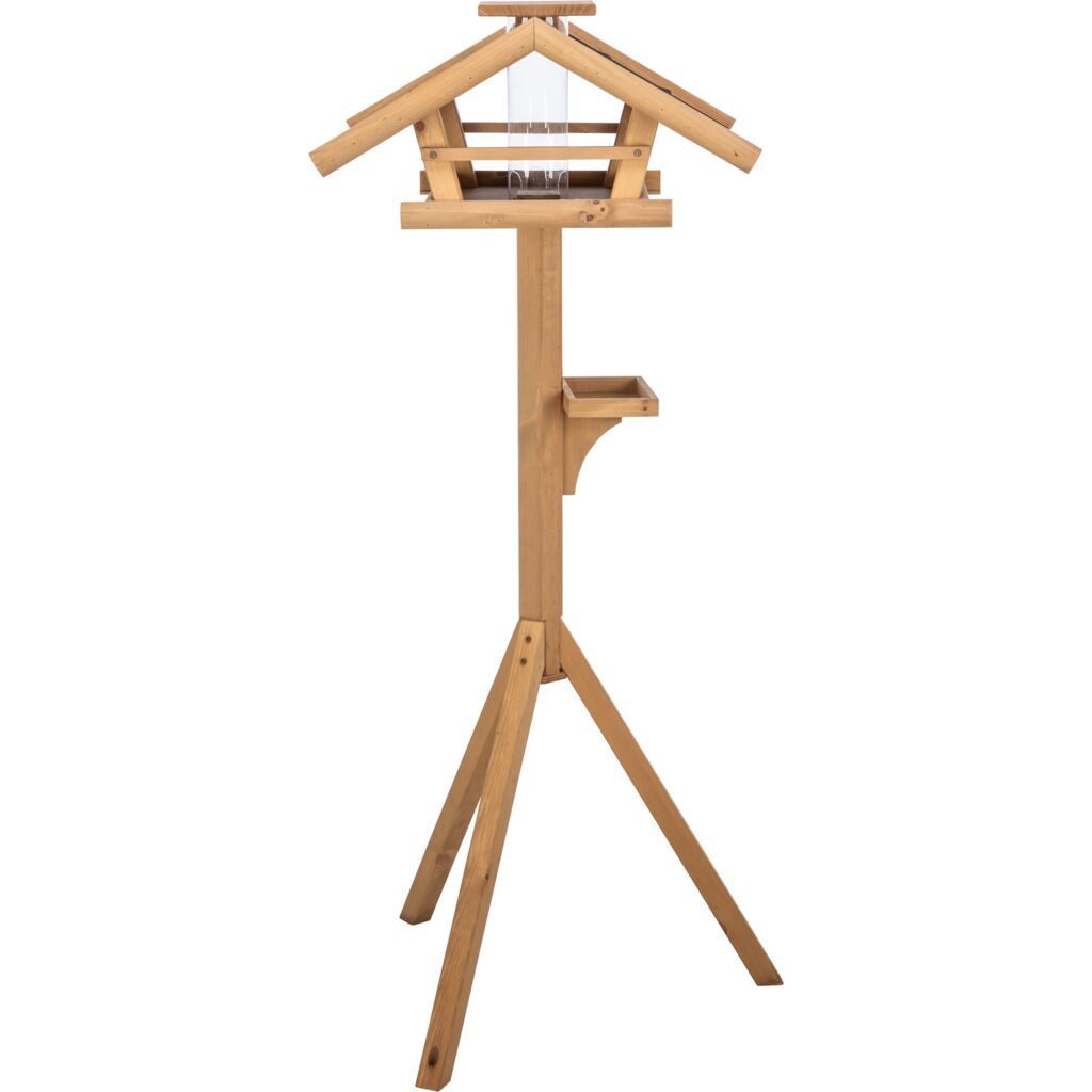 TRIXIE Vogelhaus Vogelfutterhaus mit Ständer - braun - 55 × 27 × 53 cm/1,40 m