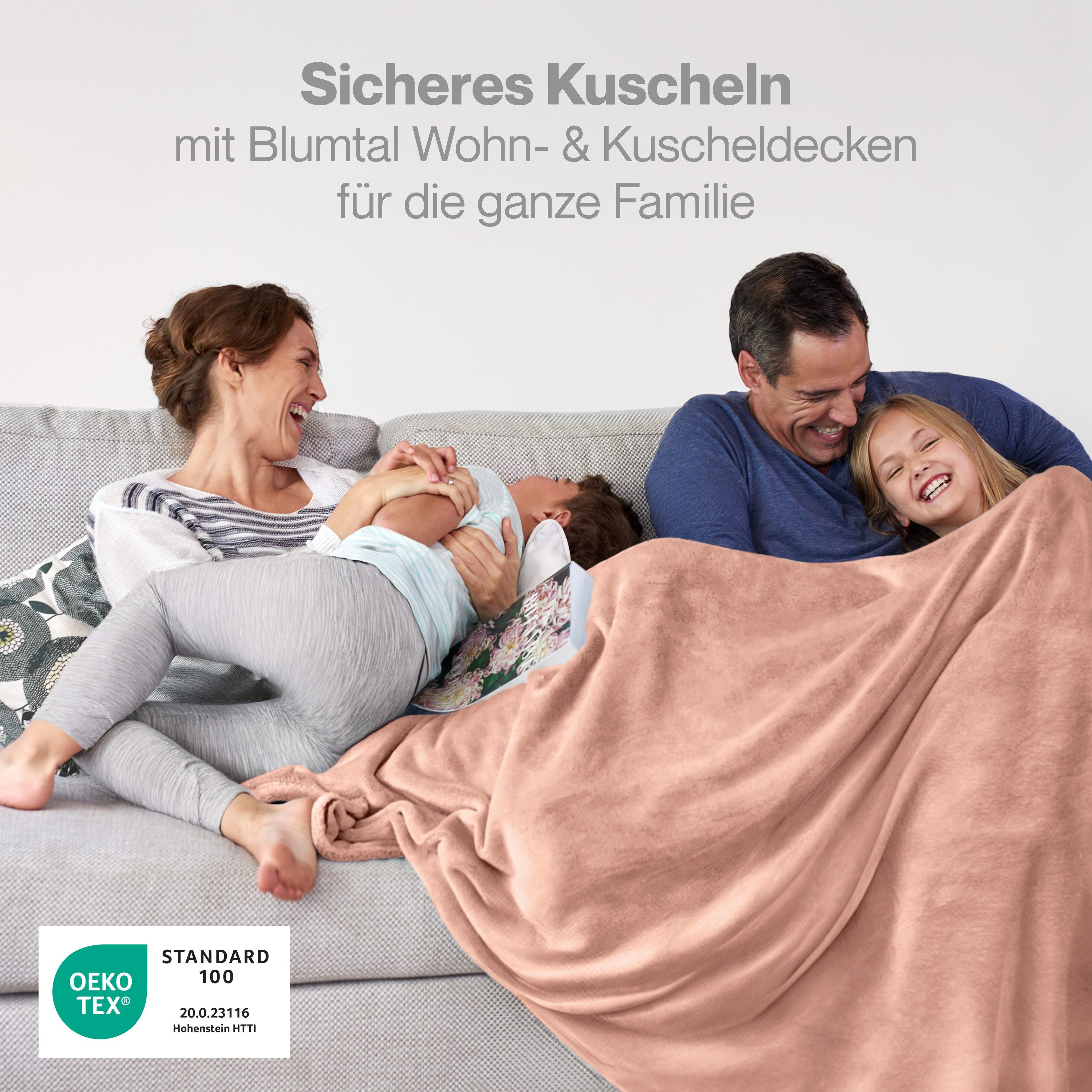 Wohndecke Kuschelige Fleecedecke, Oeko-Tex zertifizierte Decke, Blumtal günstig online kaufen