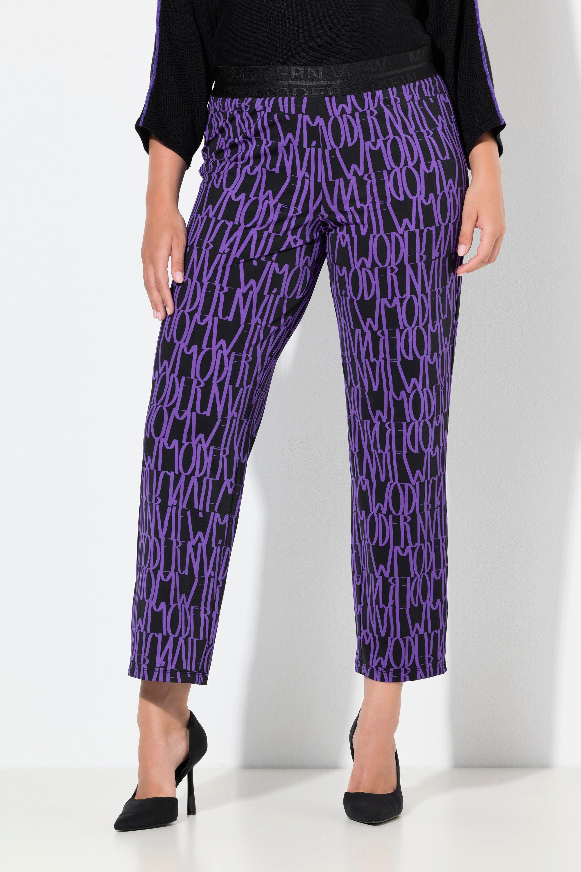 Ulla Popken Schlupfhose Jerseyhose Sienna Buchstaben schmales Bein günstig online kaufen