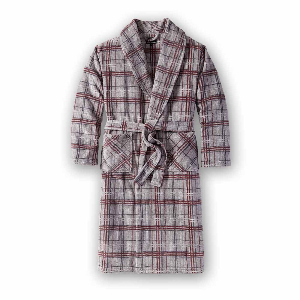 Rick Armand Herrenbademantel, 3XL, Fleece, Taschen, Bindeverschluss