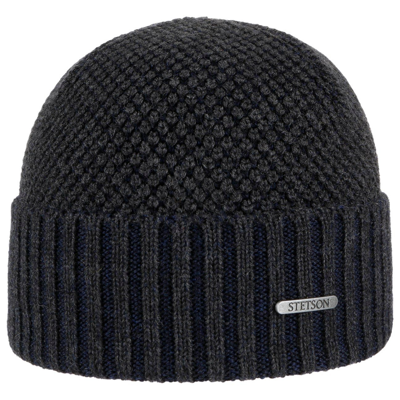 Stetson Beanie (1-St) Strickmütze Italy Made mit Umschlag, in anthrazit