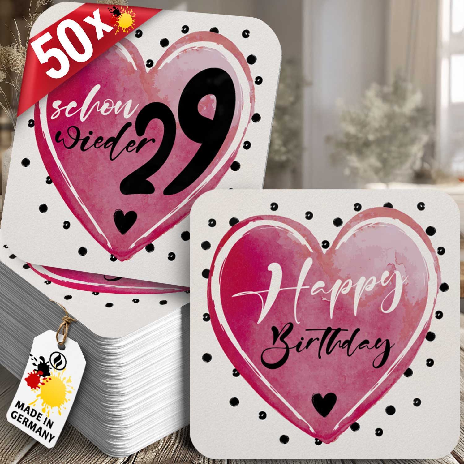 Funke & Brand Каботажное судно 50x Endlich wieder 29 Geburtstag Каботажное судно Weiß/Pink