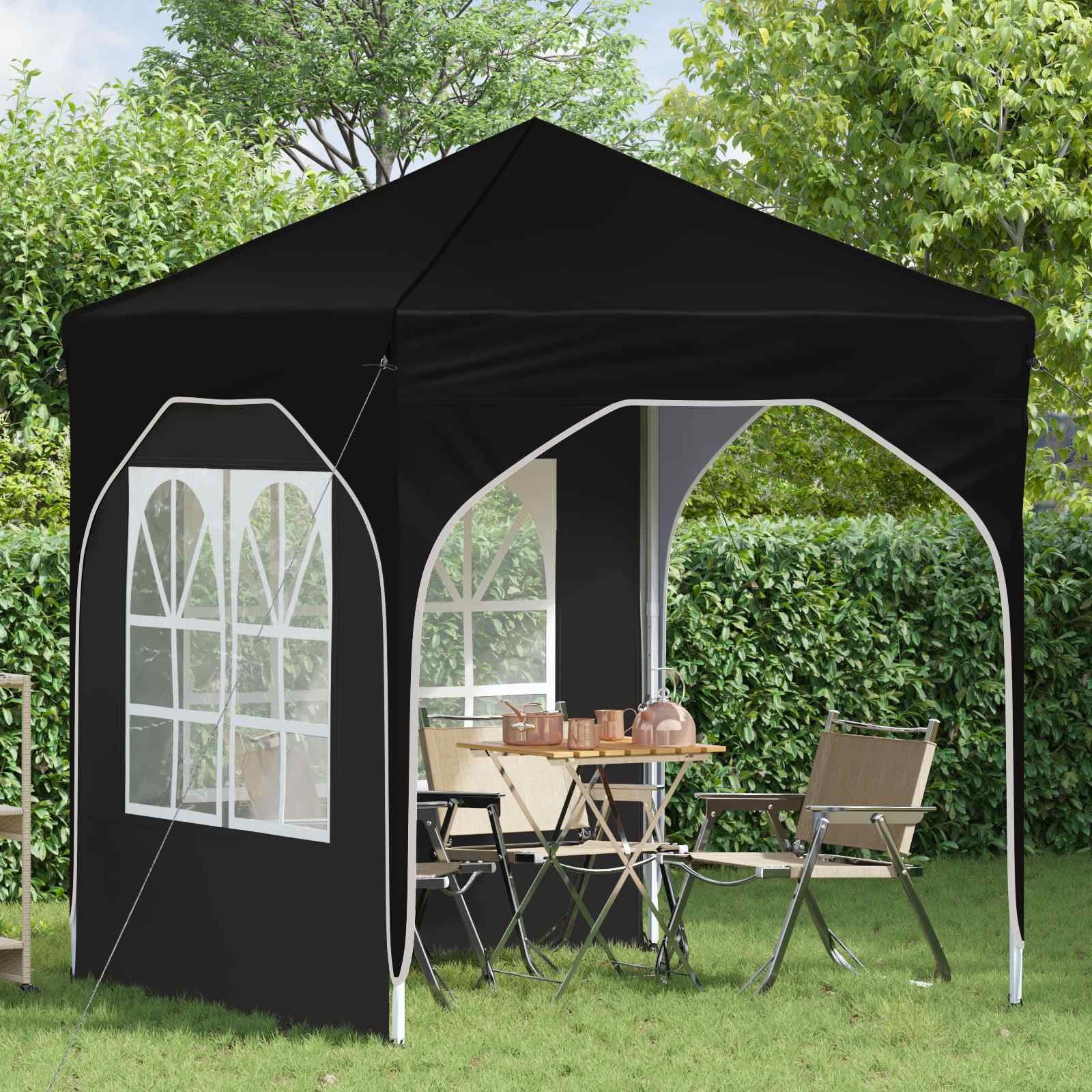 vidaXL Partyzelt Pop-up Partyzelt 192 x 192 x 245 cm Schwarz