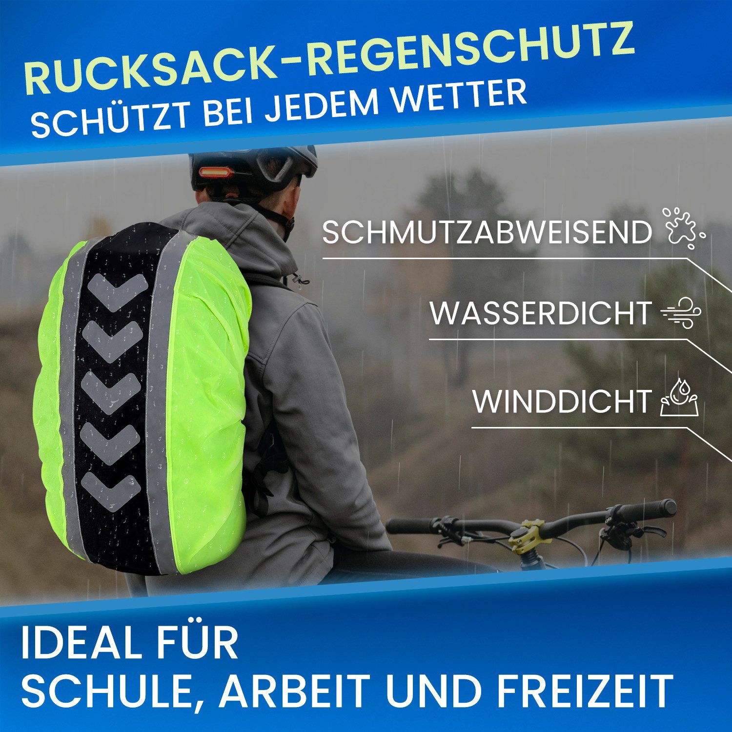 FLEXEO Rucksack-Regenschutz mit Reflexstreifen 40-55 Liter (1-St), Reflekto günstig online kaufen