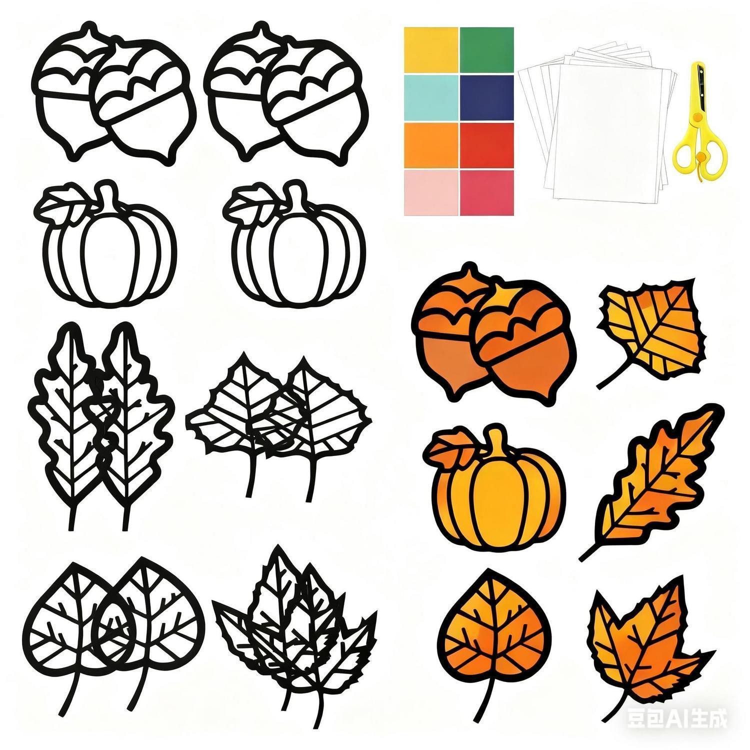 LuxusKollektion Fensterbild Bastelset Herbst Kinder Fensterbilder 57 Teile