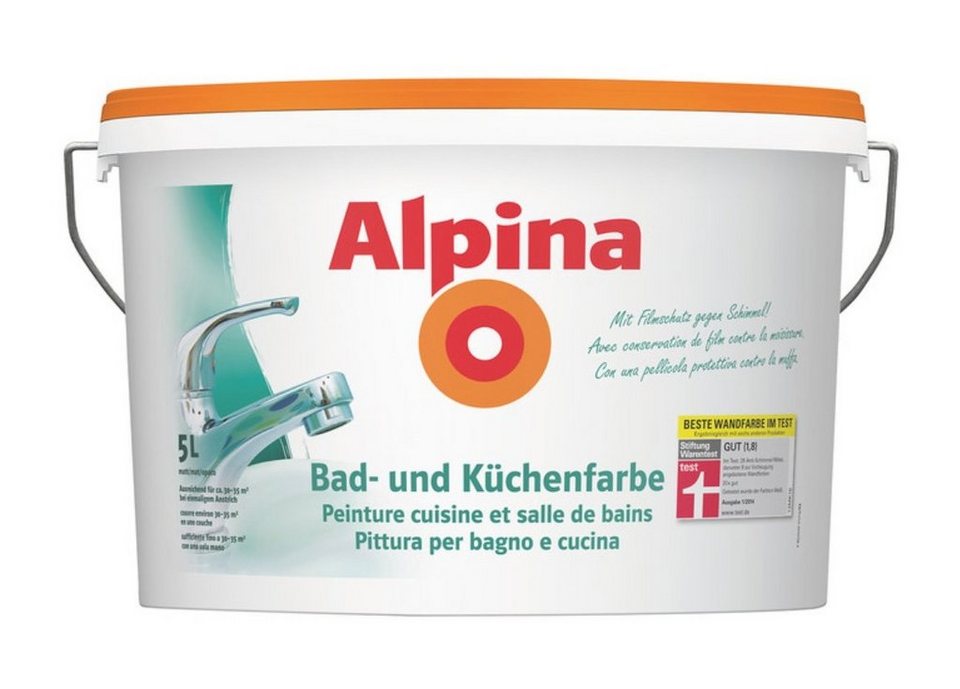 Alpina Wandfarbe Bad und Küchenfarbe 5 Liter