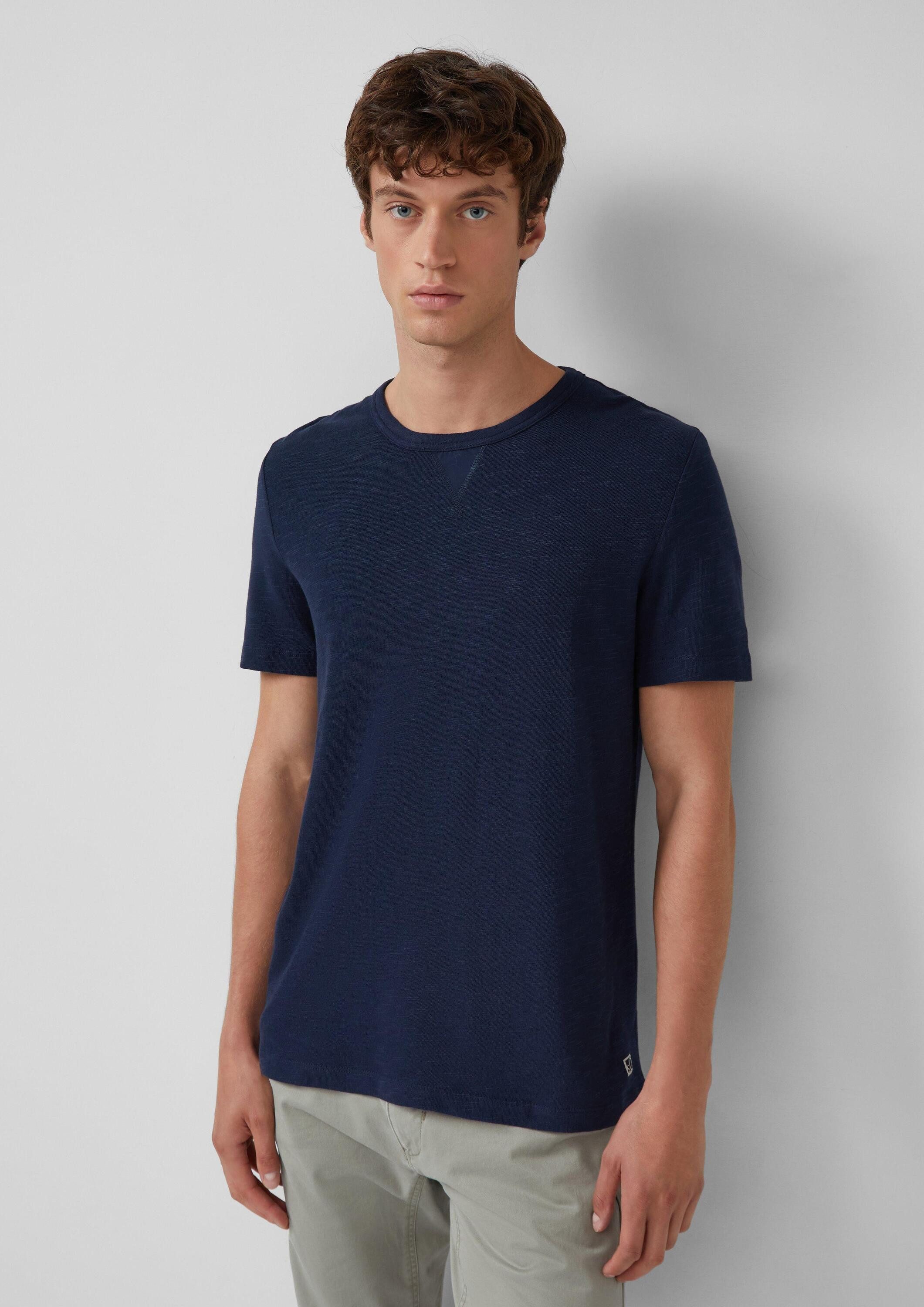 s.Oliver Kurzarmshirt T-Shirt T-Shirt aus Heavy Jersey mit Flammgarnstruktu günstig online kaufen