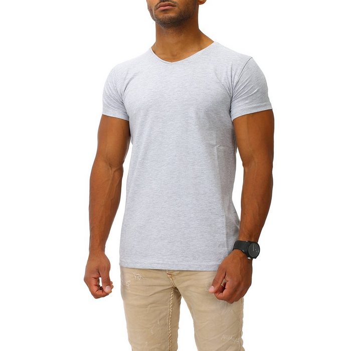Joe Franks T-Shirt mit hohem V-Ausschnitt