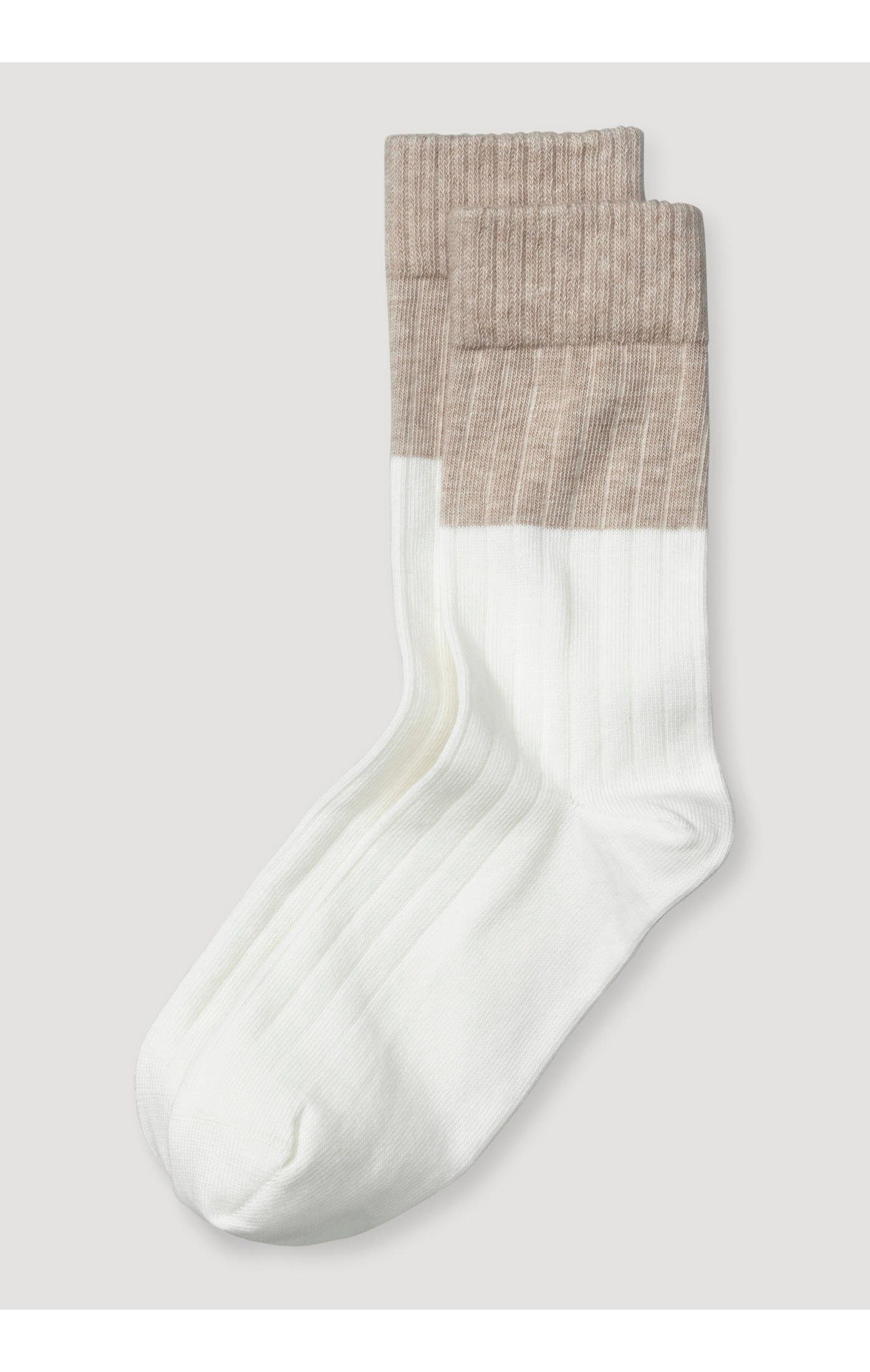 Hessnatur Socken Bi-Color aus Bio-Baumwolle (1-Paar) graubeige | Socken