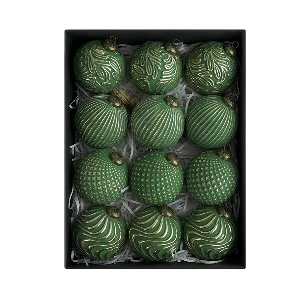 Coonoor Weihnachtsbaumkugel 12-teiliges Set Vintage-Weihnachtsbaumkugeln, (12 St), 8 cm Weihnachtsbaum-Dekorationskugeln