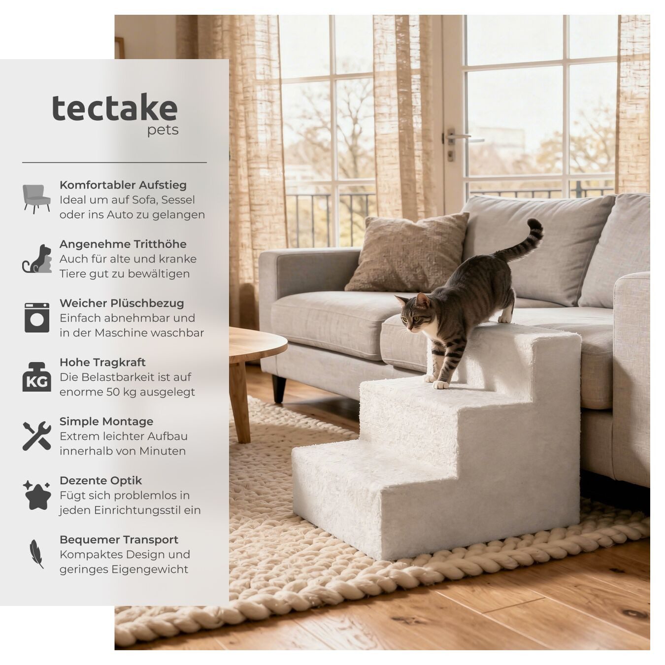 tectake Haustiertreppe Paw Path, für Hunde und Katzen günstig online kaufen