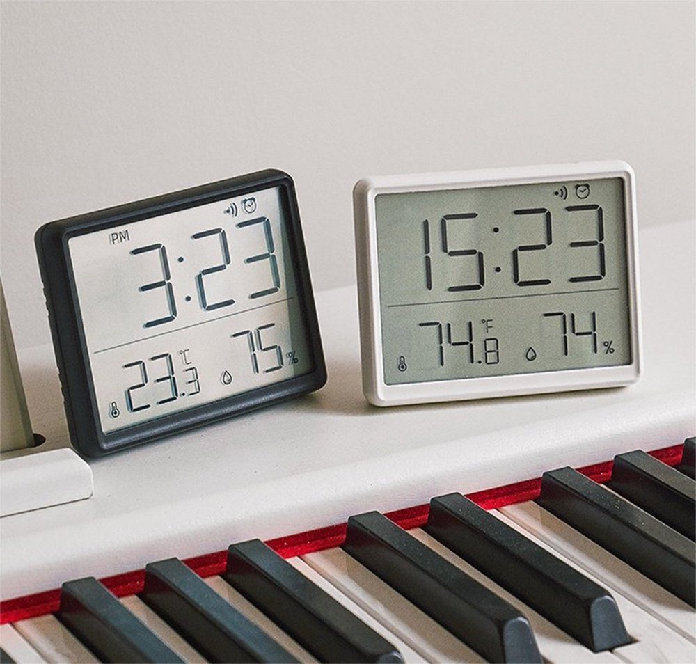 Dekorative Wecker (Batterie Nicht Digitaler Wecker, LED-Anzeige, Luftfeuchtigkeit Enthalten) weiß Temperatur