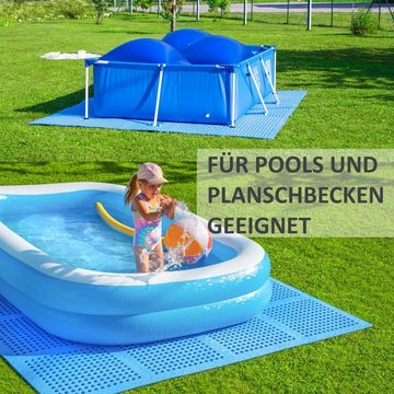 bonsport Pool-Bodenschutzfliese Pool Matten, blau, 4-St.