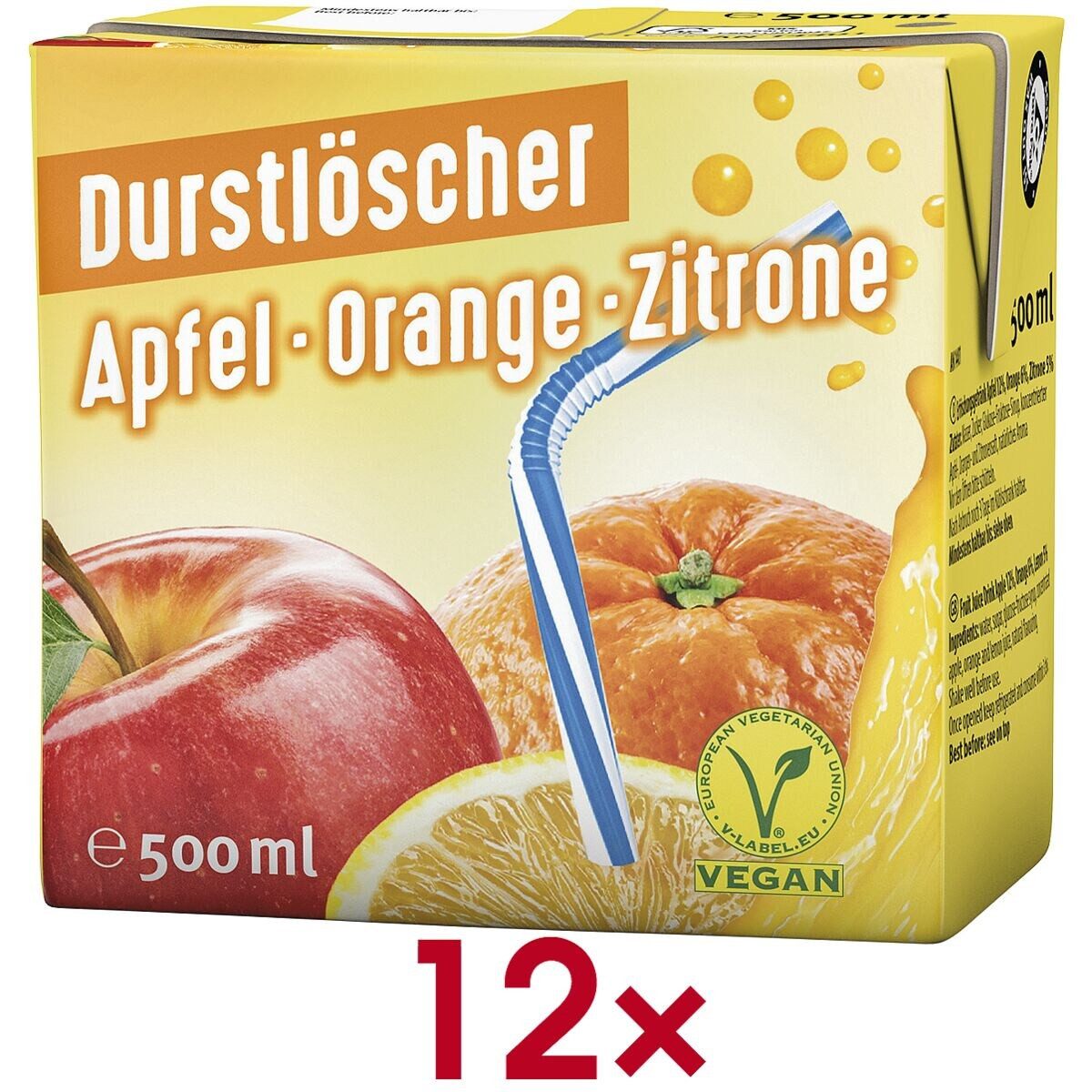 DURSTLOESCHER Softgetränk Apfel-Orange-Zitrone, 12x 500 ml