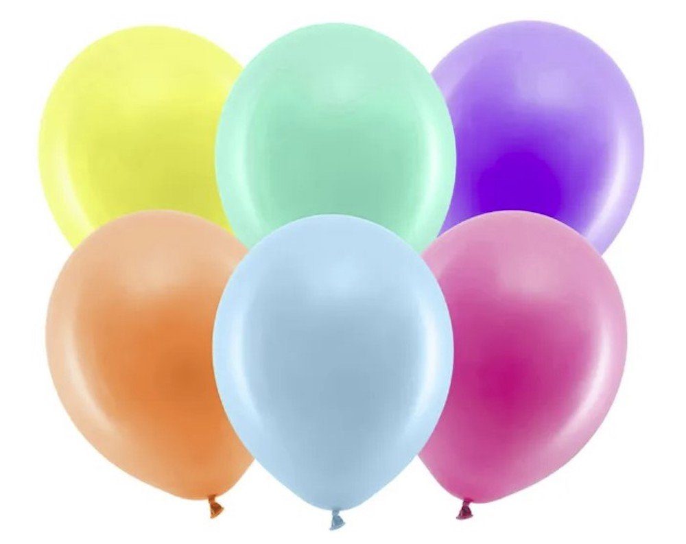 partydeco Latexballon Rainbow Ballons 30cm, pastell, Mix (1 VPE / 10 Stk