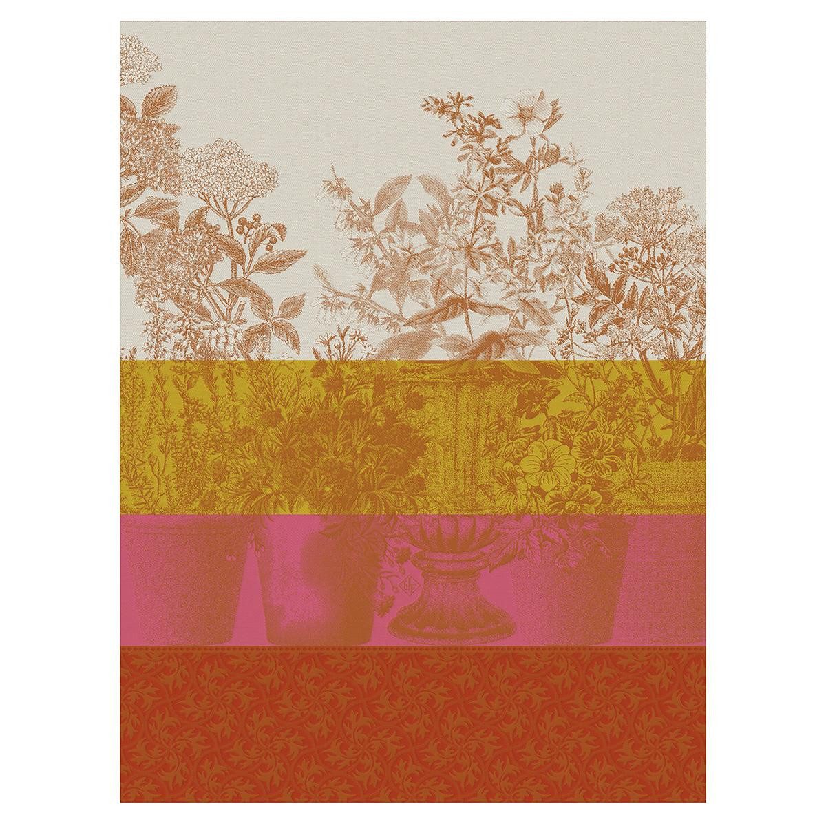 Le Jacquard Francais Geschirrtuch Geschirrtuch Floraison Rayé Gerbera 60x80 cm, (1-tlg., 1 x Geschirrtuch), jacquard-gewebt