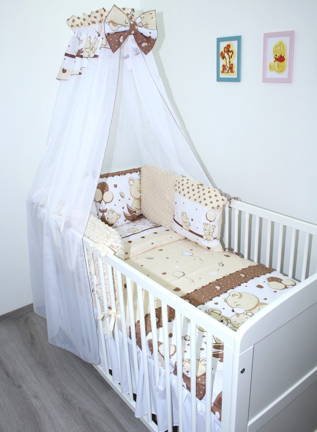 Babybettwäsche Bettwäsche Bettset MINKY - 6 x Kissen -6t -Nestchen Chiffon Himmel- 11